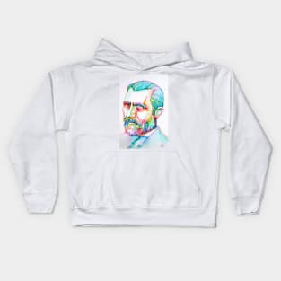 VAN GOGH watercolor and ink portrait Kids Hoodie